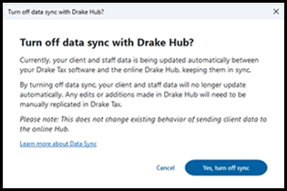 Yes, turn off sync